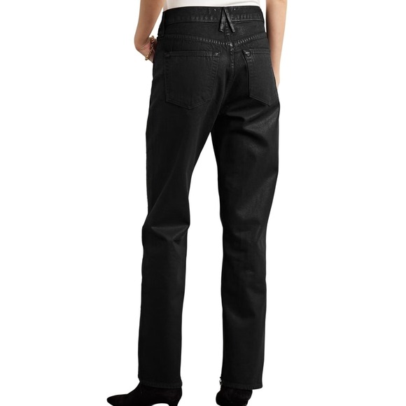 SLVRLAKE Women's Paneled London Jeans 28 Black Midnight NWT‎ High Rise Raw Hem - Picture 2 of 10